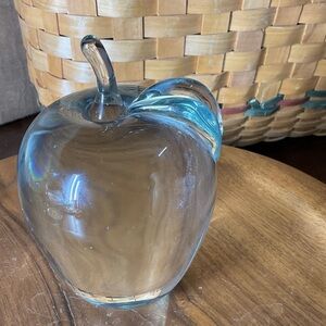 Clear Glass Apple Paperweight solid